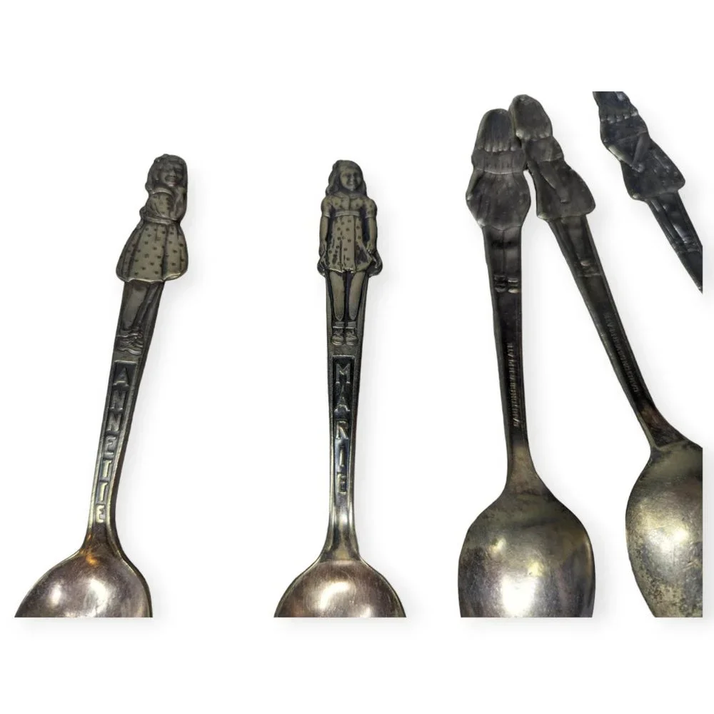 Vintage Dionne Quintuplets Silver Plated Spoon Set